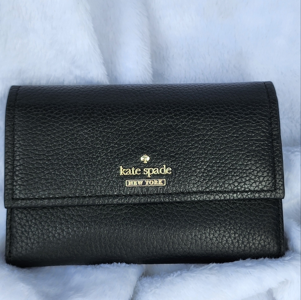 Kate Spade Black Pebbled Leather Wallet